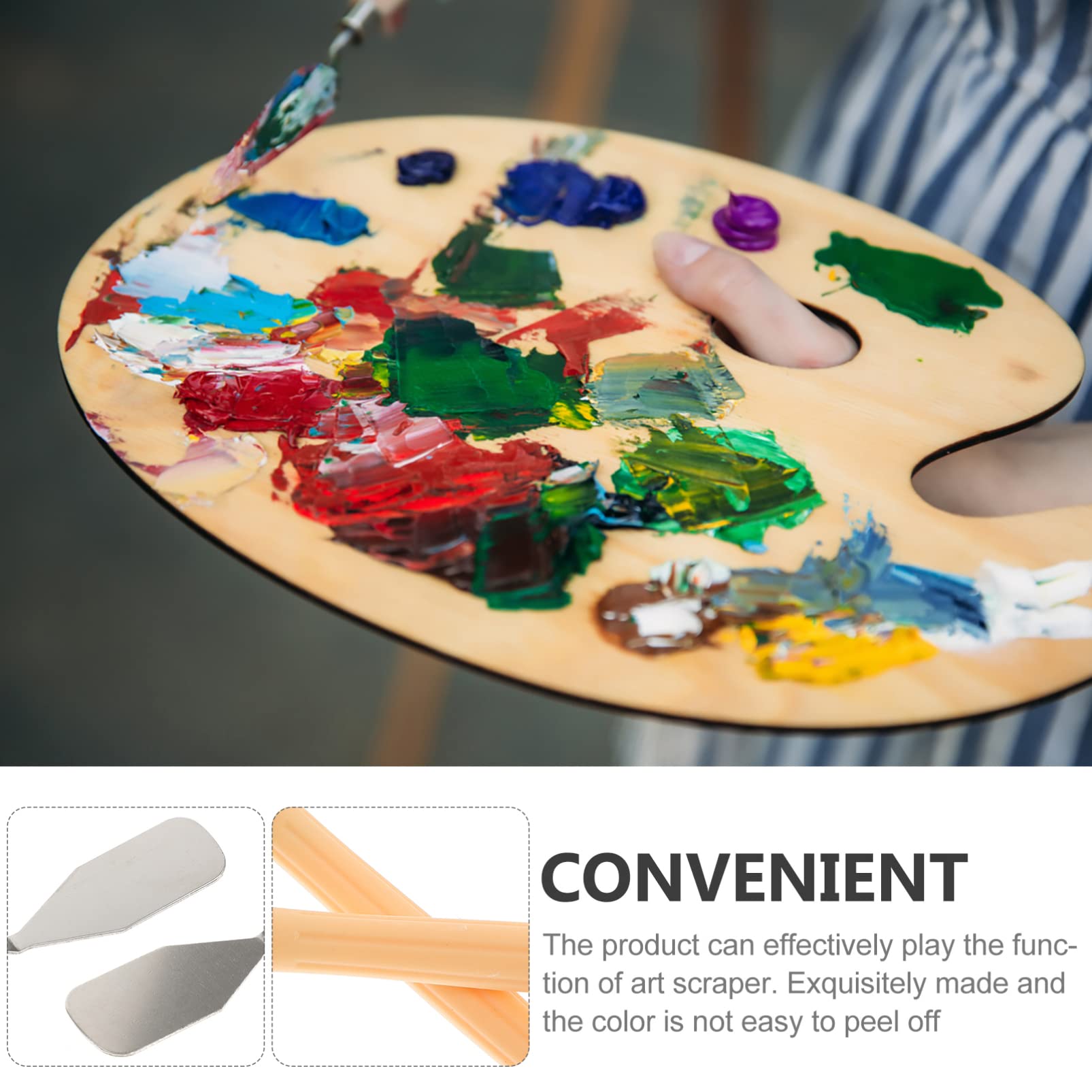 NUOBESTY 5 Ensembles Couteau À Palette d'art Couteau De Peintre Couteau Peintre Palette en Vrac Décapant De Peinture Grattoir À Peinture Grattoir d'art Acier Inoxydable 10 Pièces * 5