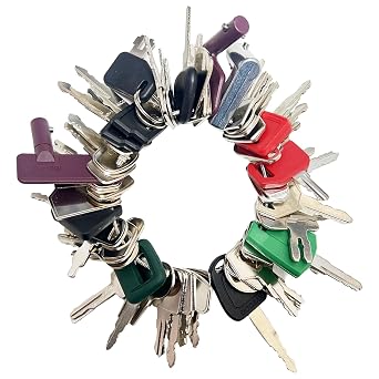 55pcs Plant Key Set, Universal Plant Dumper Machine Replacement Ignition Key Set for Machinery, Agricultural Vehicles, Excavators, Trucks, Graders, Dozers, Backhoes