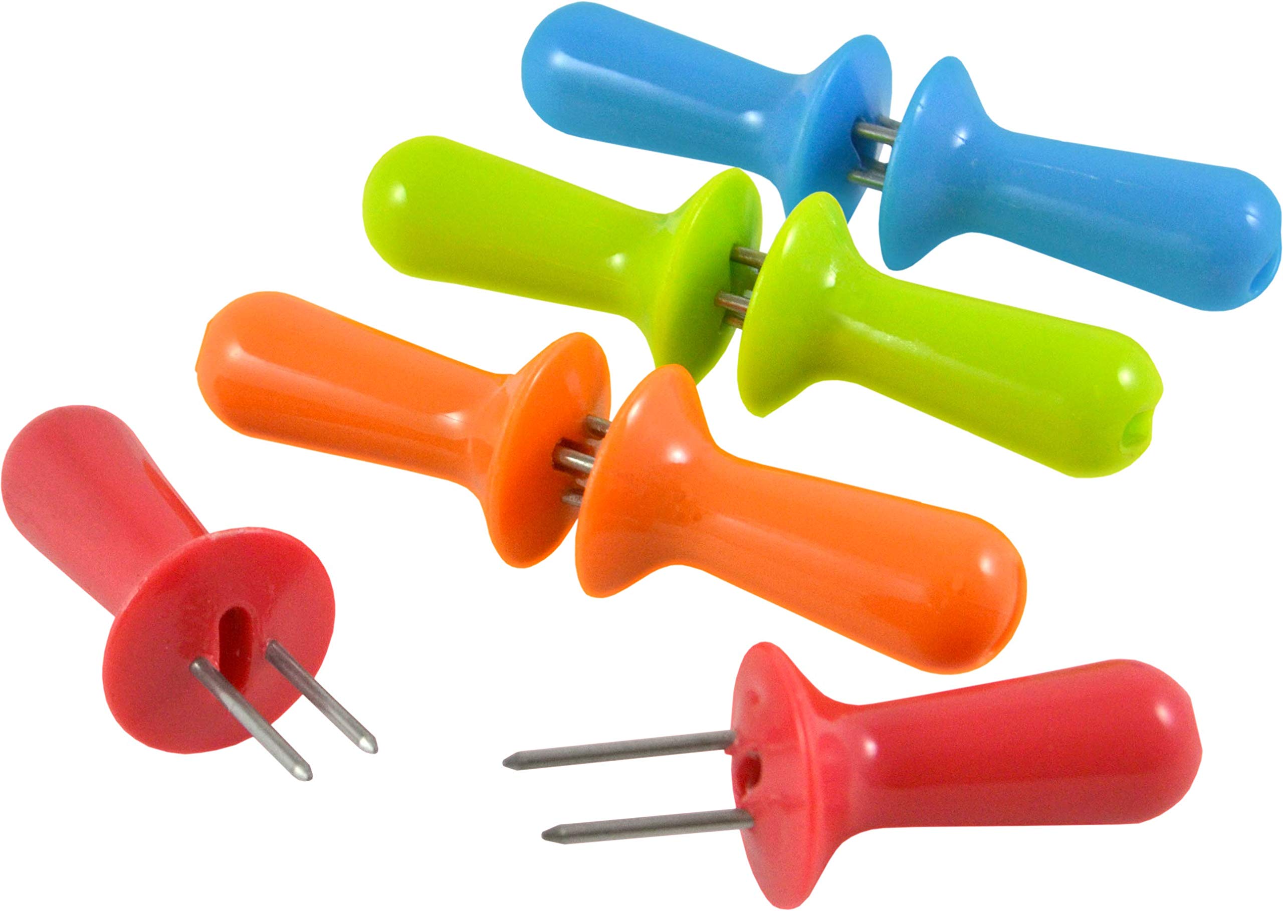 Bbq Buddy Multi-Coloured Corn On The Cob Holders/Skewers - 4Pk
