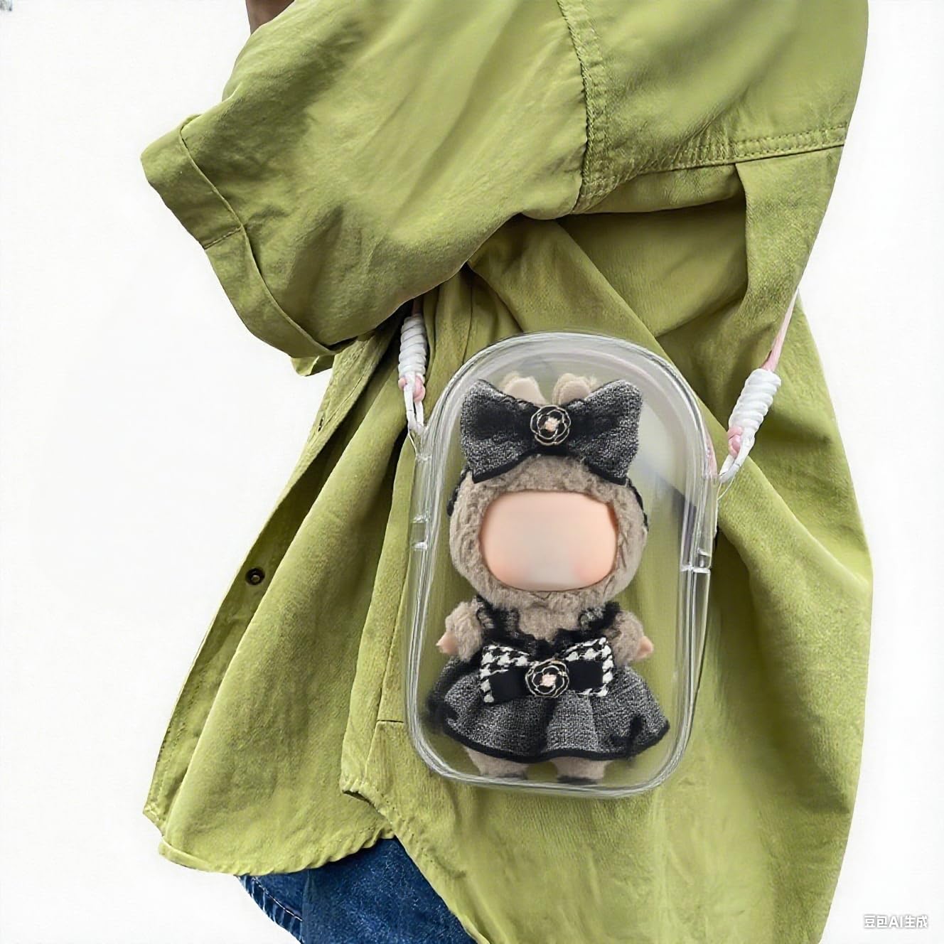 Large Figure Display Case,Clear Doll Bag,Protective Case for Nommi Blind Box for 6'in / 7.2'in Dolls Accessories, Crossbody Storage Bag for Figures. (No Dolls)