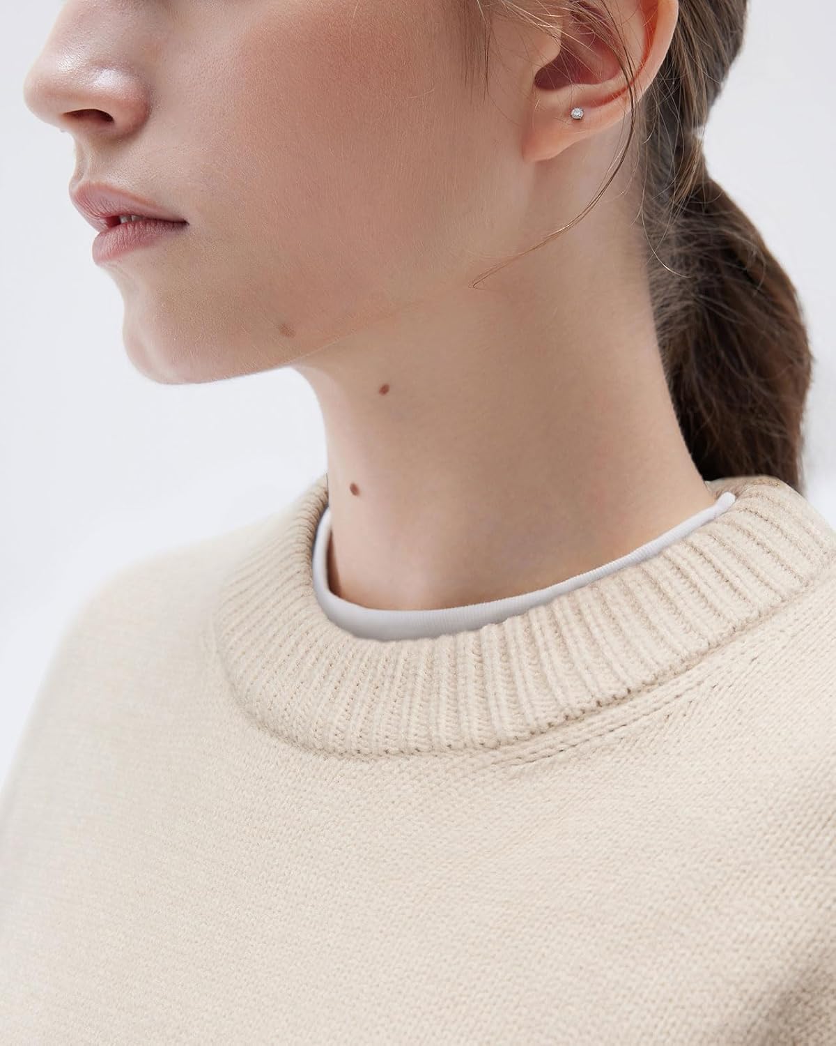 SUUKSESS Women Cashmere Blend Oversized Crew Neck Long Sleeve Pullover Sweaters - Image 3