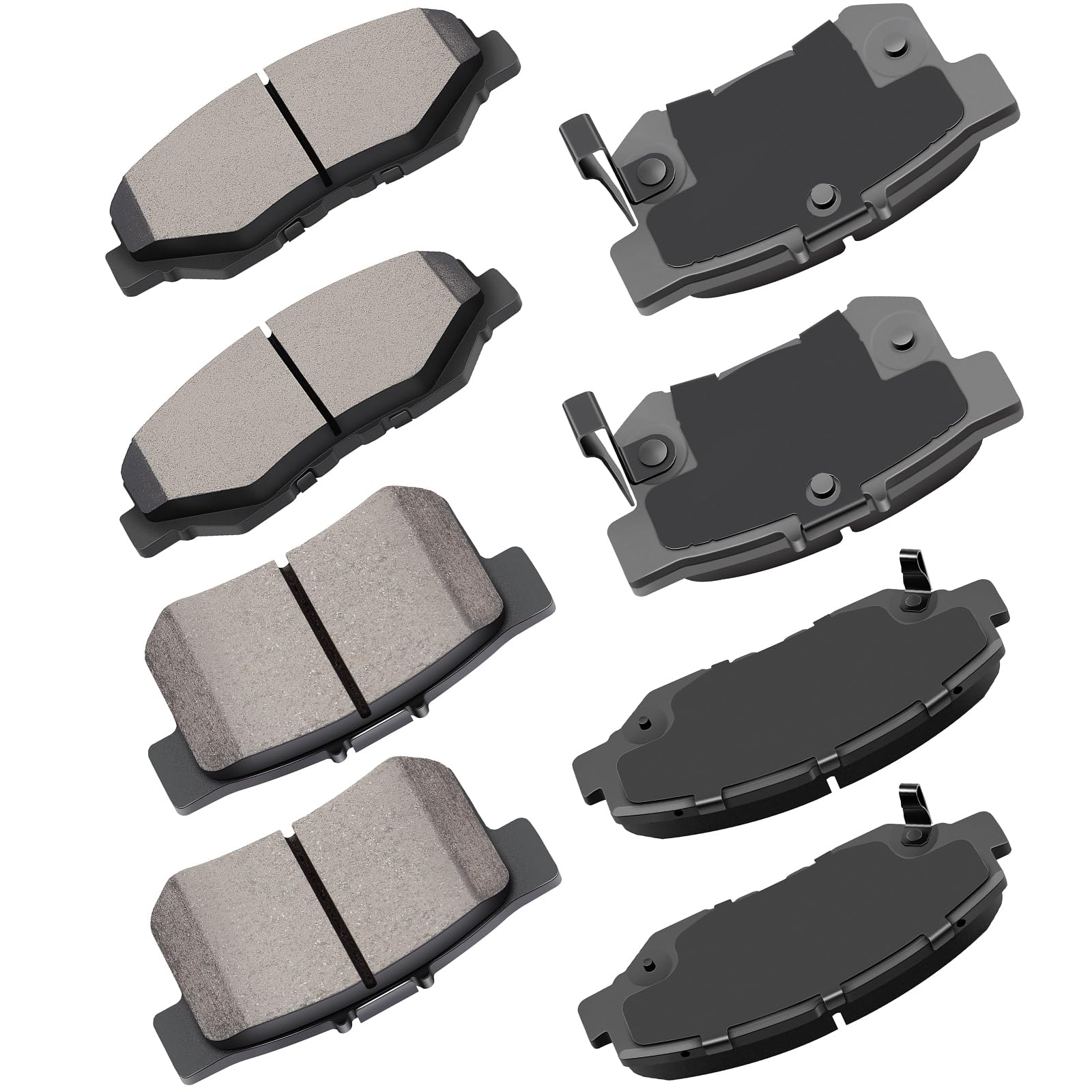 cciyu D914 D537 Brake Pads w/Hardware Front Rear Disc Brake Pad Set