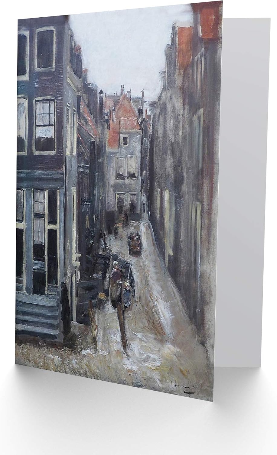 Wee Blue Coo CARD GREETING GIFT PAINTING CITYSCAPE AMSTERDAM LIEBERMANN JEWISH STREET