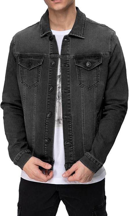 FASHIONSPARK Mens Rugged Wear Button Down Denim Jacket Fashion product photo