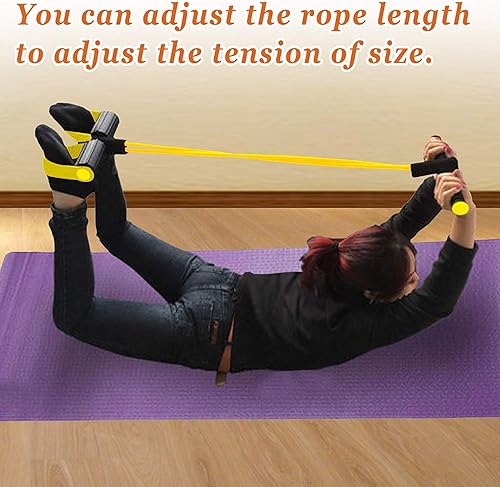 20 "11" 4 tubos de látex natural pedal de pie cuerda elástica con mango equipo de fitness Bodybuilding expansor para abdomencinturabrazopierna