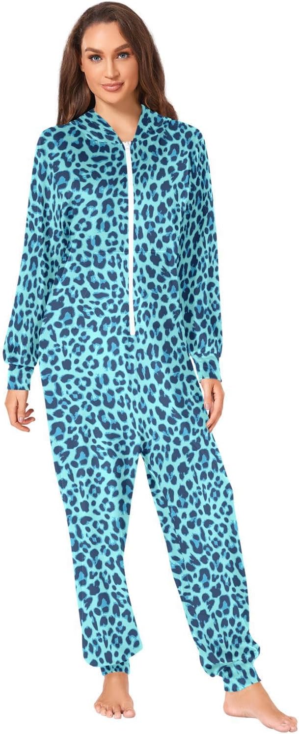 Unisex Adult Onesie Hooded Pajamas Beer Men Women Jumpsuit Zip Costume