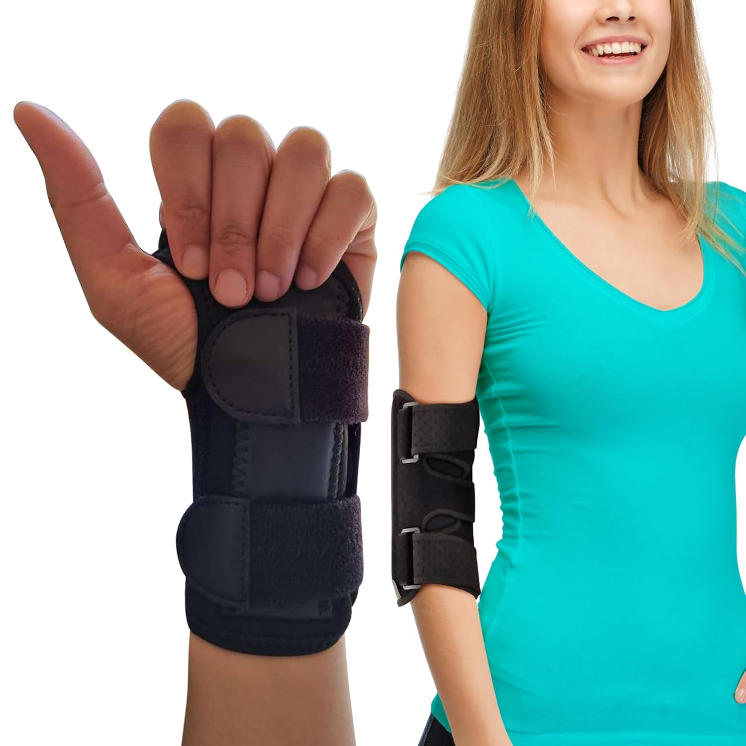 ARMSTRONG AMERICA Wrist Brace For Carpal Tunnel Left Hand Small + Elbow Brace Small