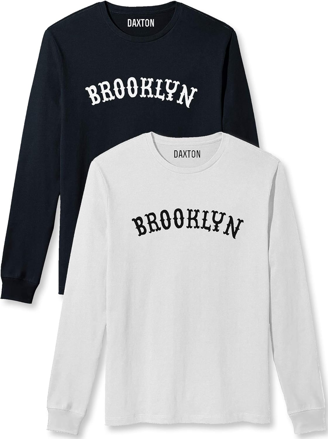 Daxton Retro Brooklyn Arch Font Long Sleeves T Shirt Soft Medium Weight Cotton