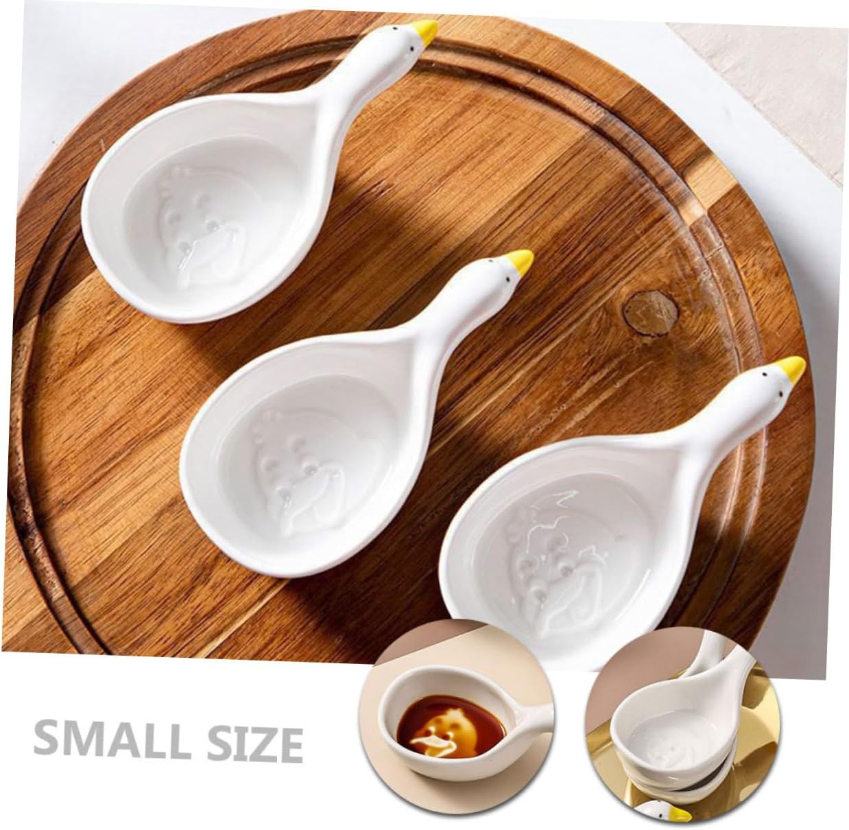 Garneck 2pcs Ceramic Sauce Bowls Small Dipping Plates for Soy Sauce Condiments Condiment Dishes Mini Porcelain Bowls for Sushi Bbq Party Table Decoration