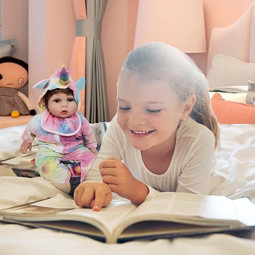 Miniatura 4 de Muñecas Reborn Ropa de bebé, trajes de unicornio para muñecas Reborn de 18 a 22 pulgadas, ropa de bebé para niña y niño, conjuntos de bebé