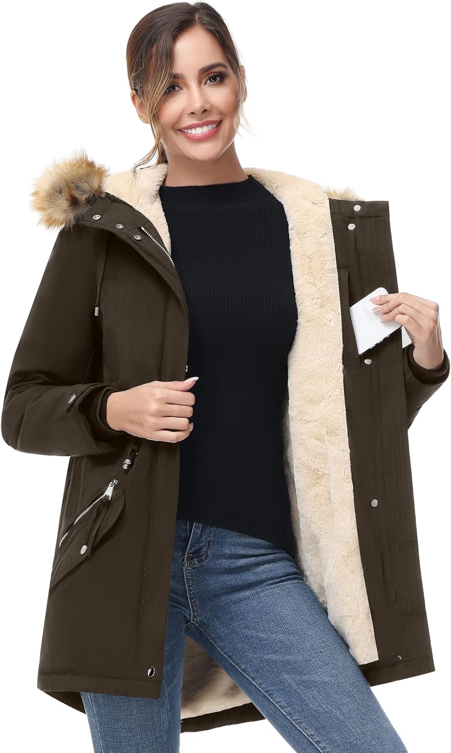 ANOTHER CHOICE Women’s Hooded Winter Coat Waterproof Parka Jacket Warm Sherpa FLeece Lined Winter Parka Coat ANOTHER CHOICE Women’s Hooded Winter Coat Waterproof Parka Jacket Warm Sherpa FLeece Lined Winter Parka Coat