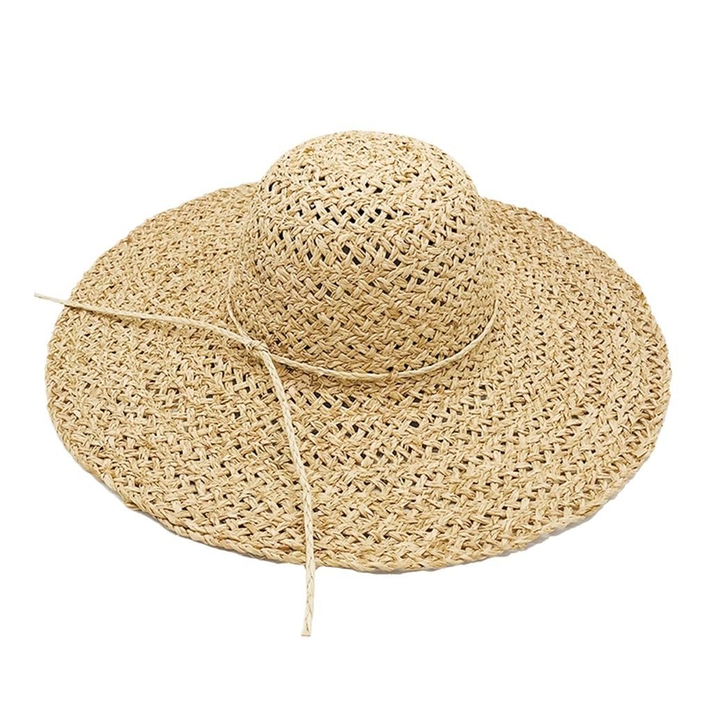 Chapeau de paille Raffia tricoté main pour protection solaire au bord de mer