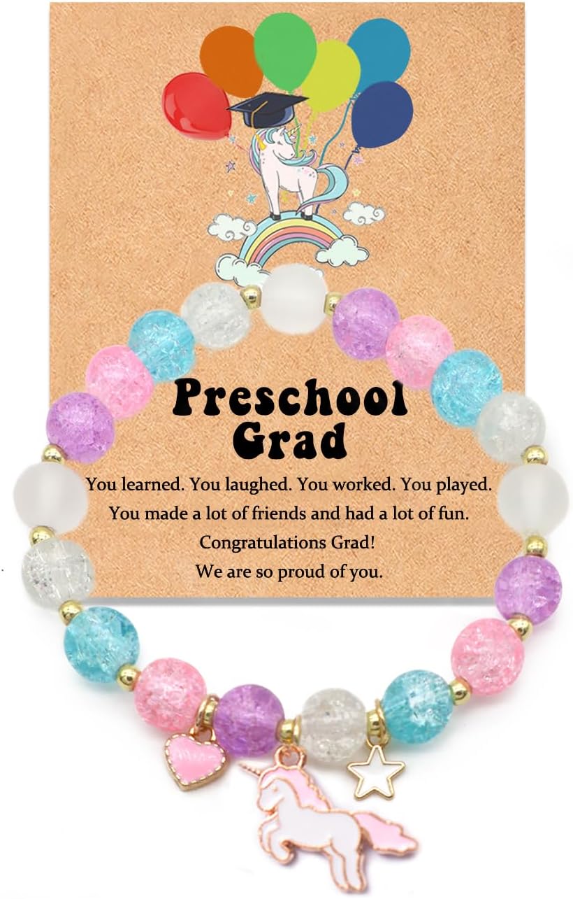 Unicorn Graduation Bracelet 2026, Kindergarten Preschool Graduation Gifts Bracelet for Girls Her