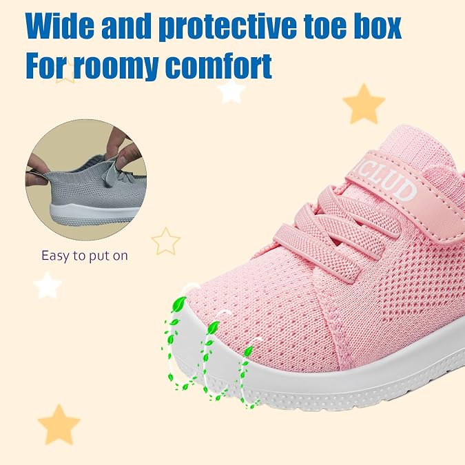 Toddler Shoes Baby Boys Girls Walking Sneakers Lightweight Kids Tennis Shoes with Hook and Loop-1160