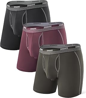 Mens Underwear with Pouch for balls Anti Chafing Underwear Men Athletic Sport Performance Long Boxer Briefs 3 Pack