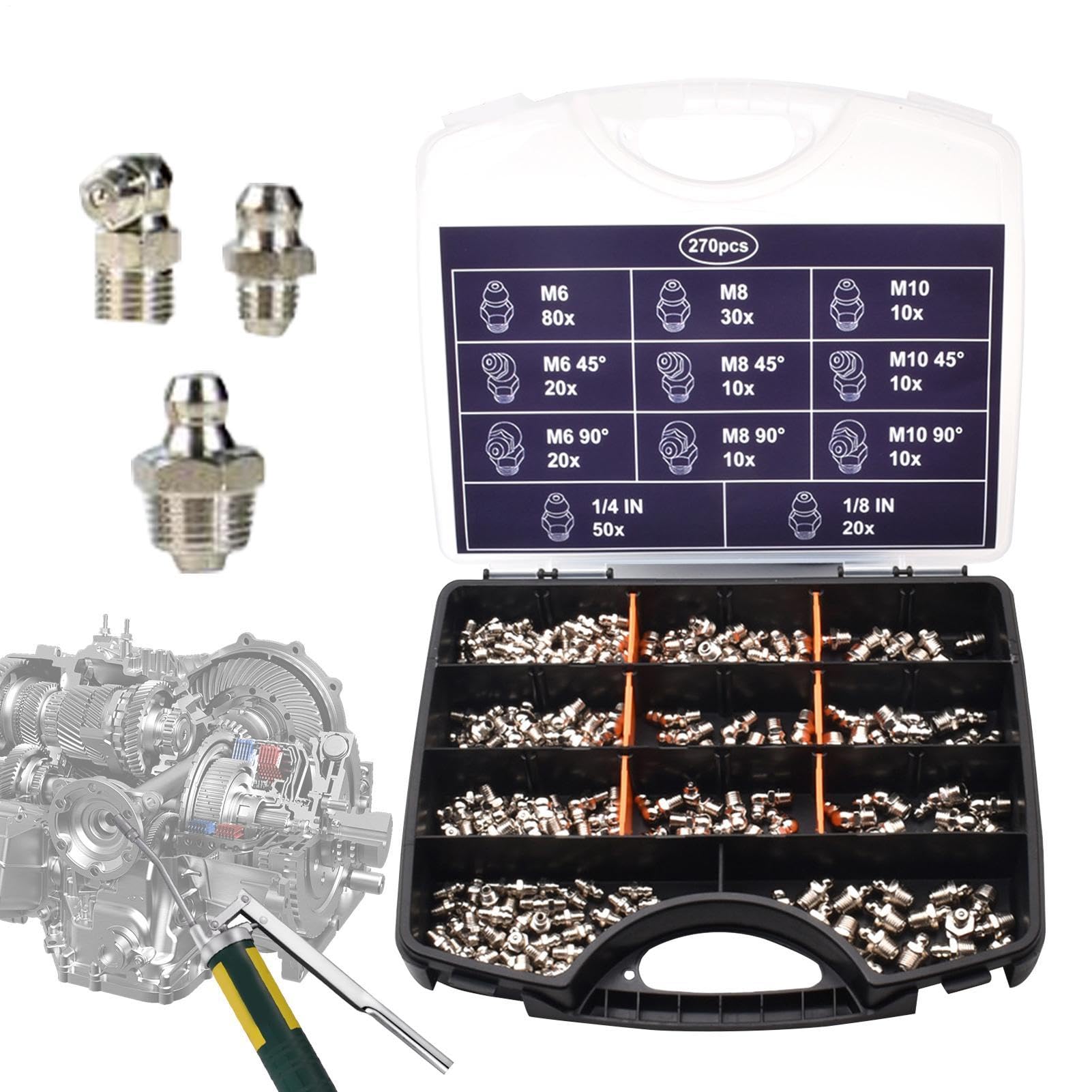 Assortiment Graisseurs Ensemble Outils Graissage Entretien Polyvalent