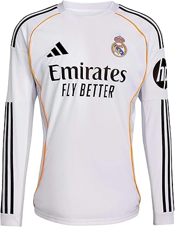 adidas Real Madrid Long Sleeve Home Jersey 25/26 White