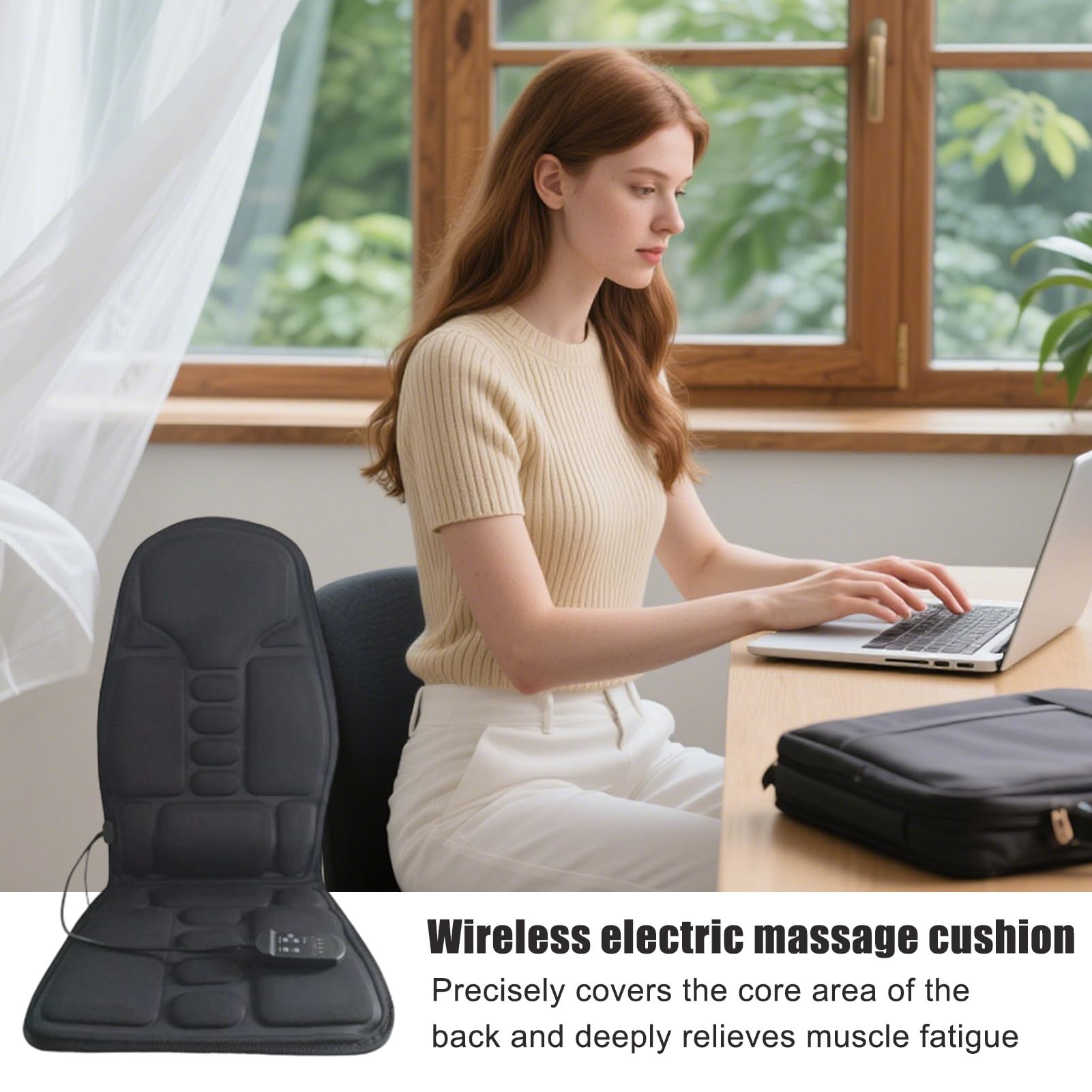 Cojín Masajeador Para Asiento Cojín De Masaje Para Silla De Oficina | Almohadilla Térmica De 5 Puntos Con Función De Masaje Eléctrico Para Relajación Muscular En Hombres Y Mujeres Personas Que