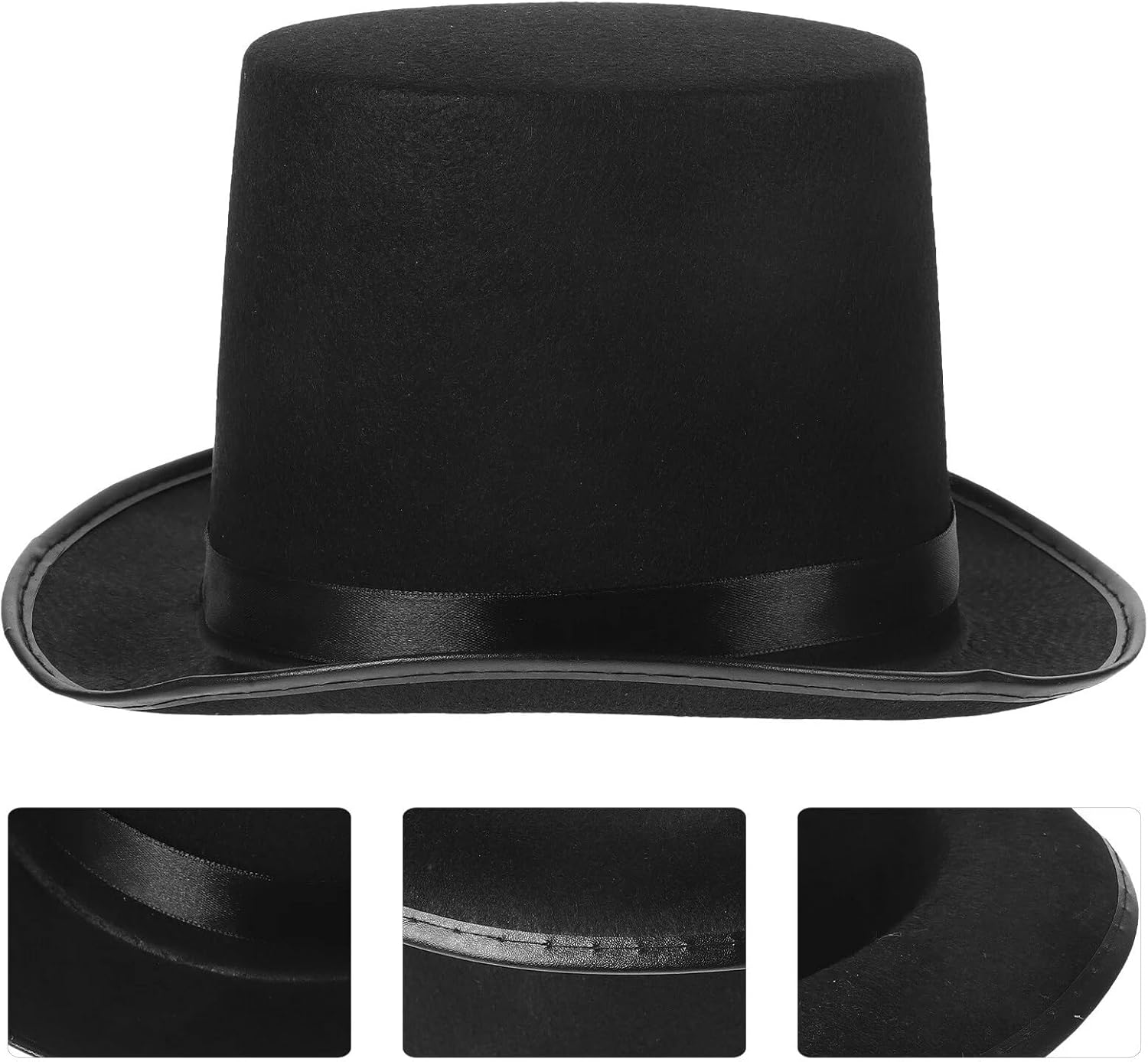 Unisex Bowler Hat Black Top Costume Magician Performed for Cosplay, Weddings