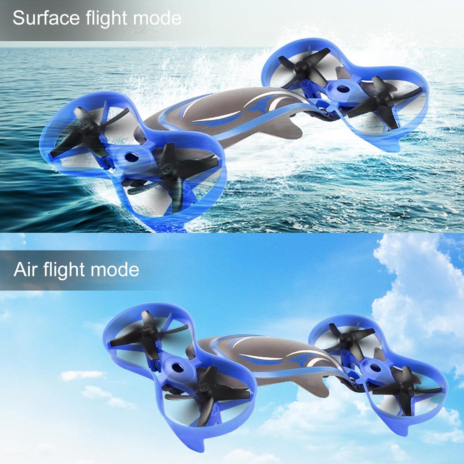 RC Quadcopters, 3 Modes One Button Flip 3 in 1 Portable Blue Mini Quadcopters for Outdoor