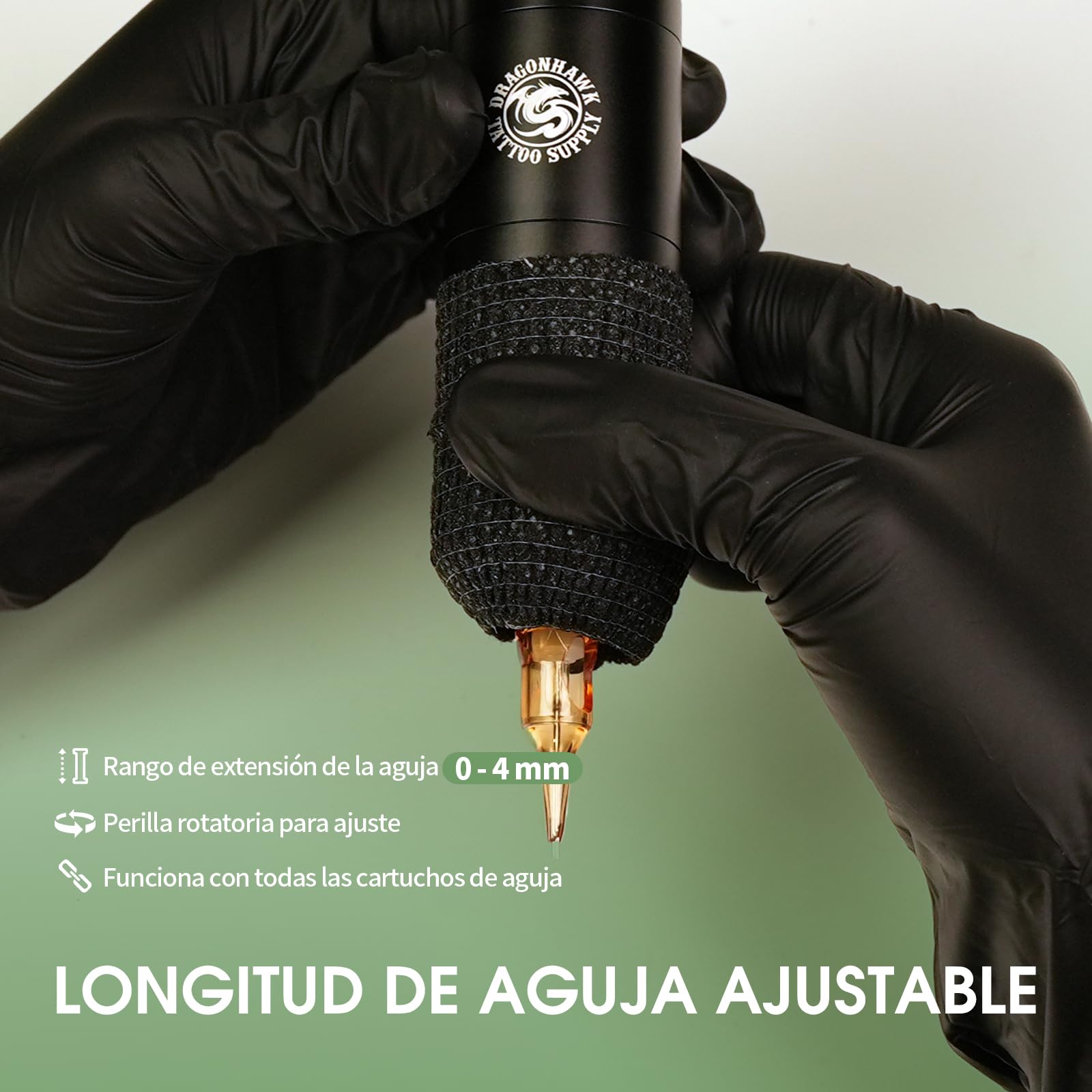 Dragonhawk A1 Pro Kit Máquina de Tatuaje Inalámbrica Rotativa 4.0mm Carrera Impresora de Stencil 20 Agujas para Principiantes