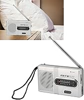 Vista 4 de Radio portátil AM FM, radio digital de bolsillo con altavoz de 5 W, radio de transistor compacto de onda corta con conector para auriculares