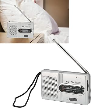 Portable AM FM Radio, Battery Operated 5W Speaker Lasting Portable Pocket Transistor Radio, Big Speaker,Earphone Jack for Gift,Elder,Home