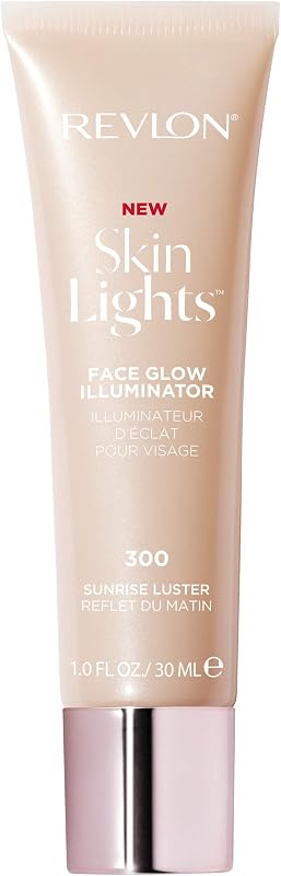 Iluminador facial Revlon Skinlights, 300 Sunrise Lustre | Iluminador líquido iluminador que aporta un brillo luminoso y radiante a la piel. Maquillaje facial ligero y edificable.