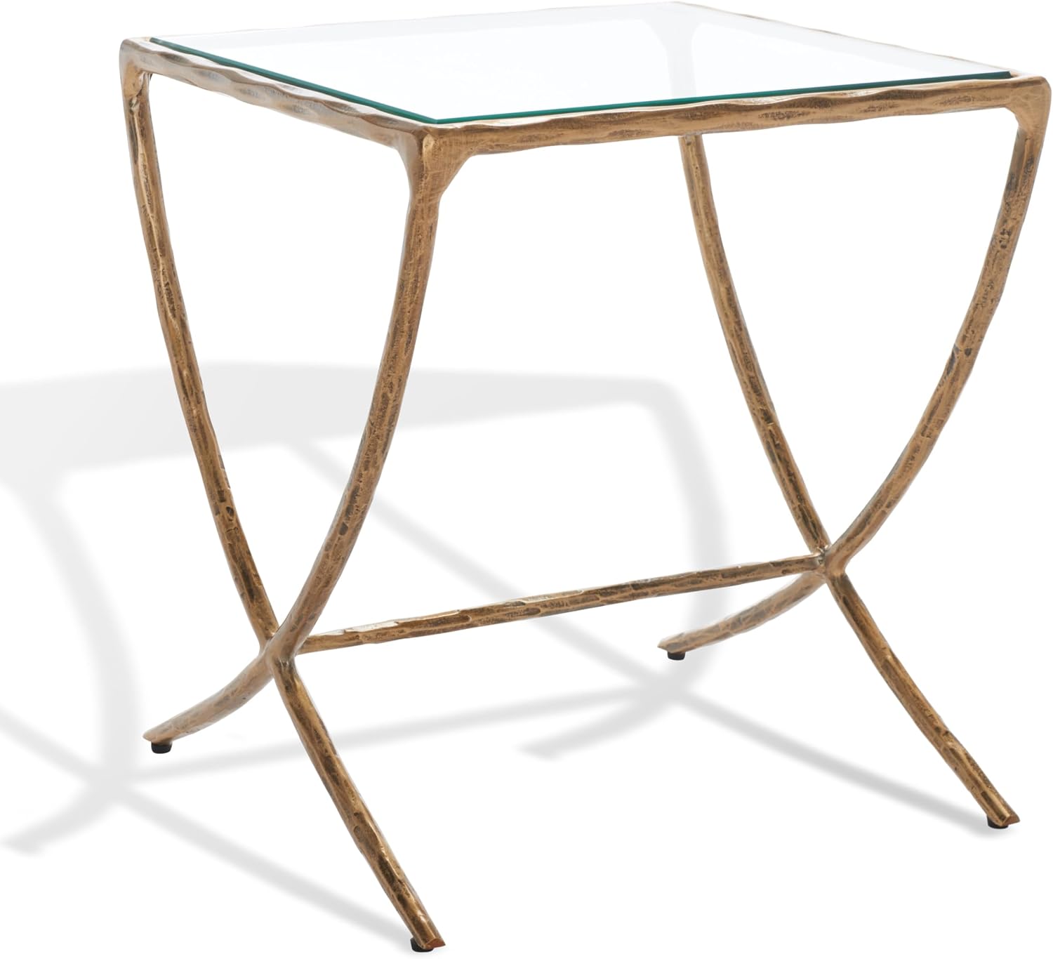 SAFAVIEH Couture Collection Debbie Silver Square Metal Accent Table (Fully Assembled)