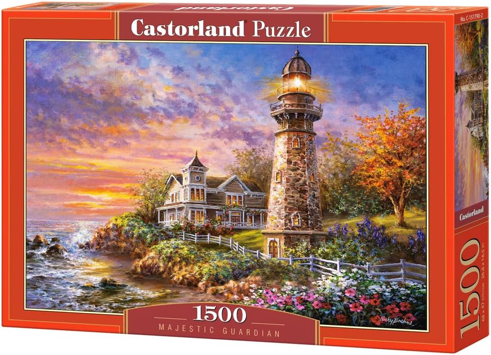CASTORLAND 1500 Piece Jigsaw Puzzles, Majestic Guardian, Lighthouse, Seaview, Seashore, Adult Puzzles, Castorland C-151790-2