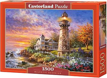 CASTORLAND 1500 Piece Jigsaw Puzzles, Majestic Guardian, Lighthouse, Seaview, Seashore, Adult Puzzles, Castorland C-151790-2