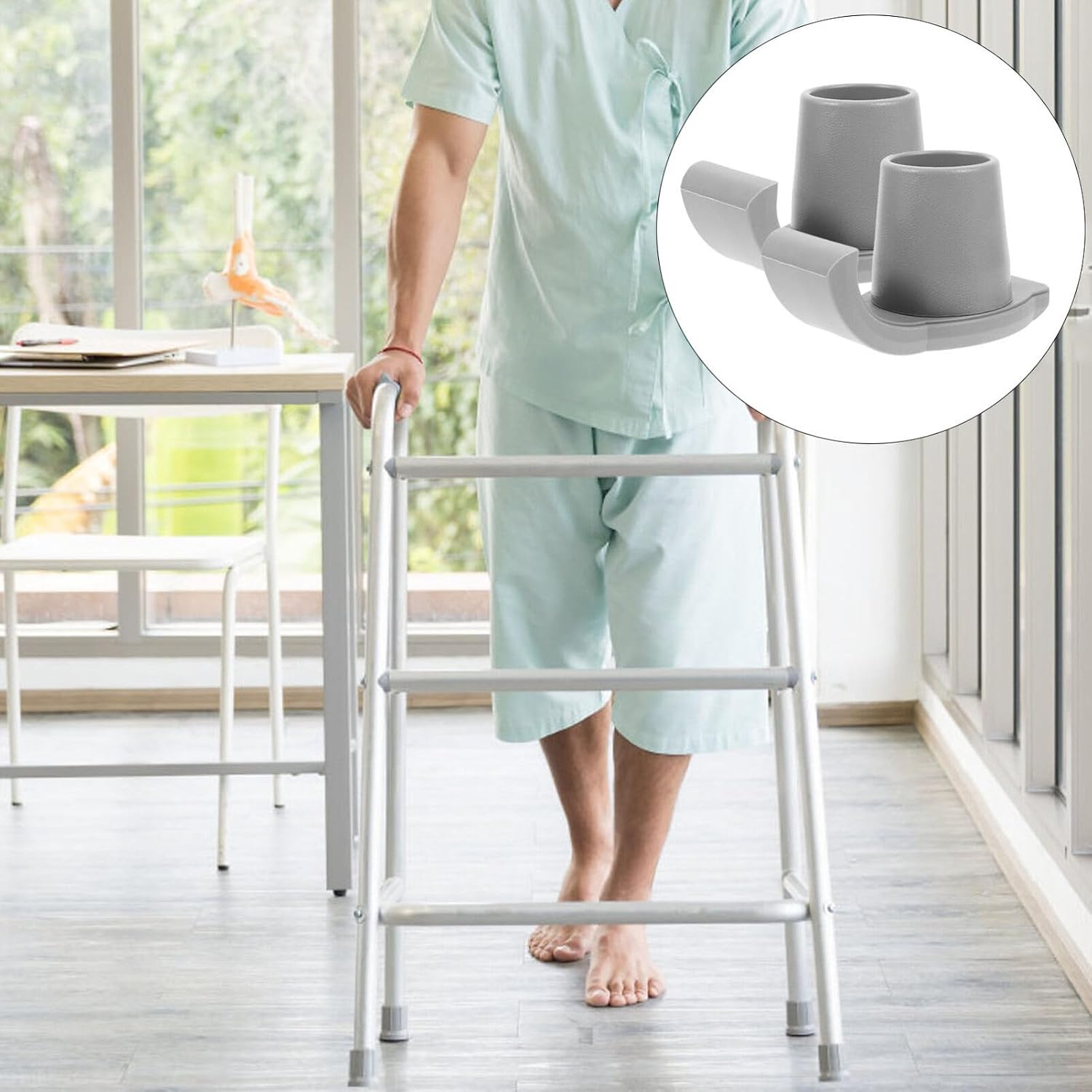 iplusmile 2pcs Crutch Tips - Replacement Feet for Crutches Walking Sticks Rubber Protector for Hiking Trekking Poles Enhanced Stability Skid Resistance