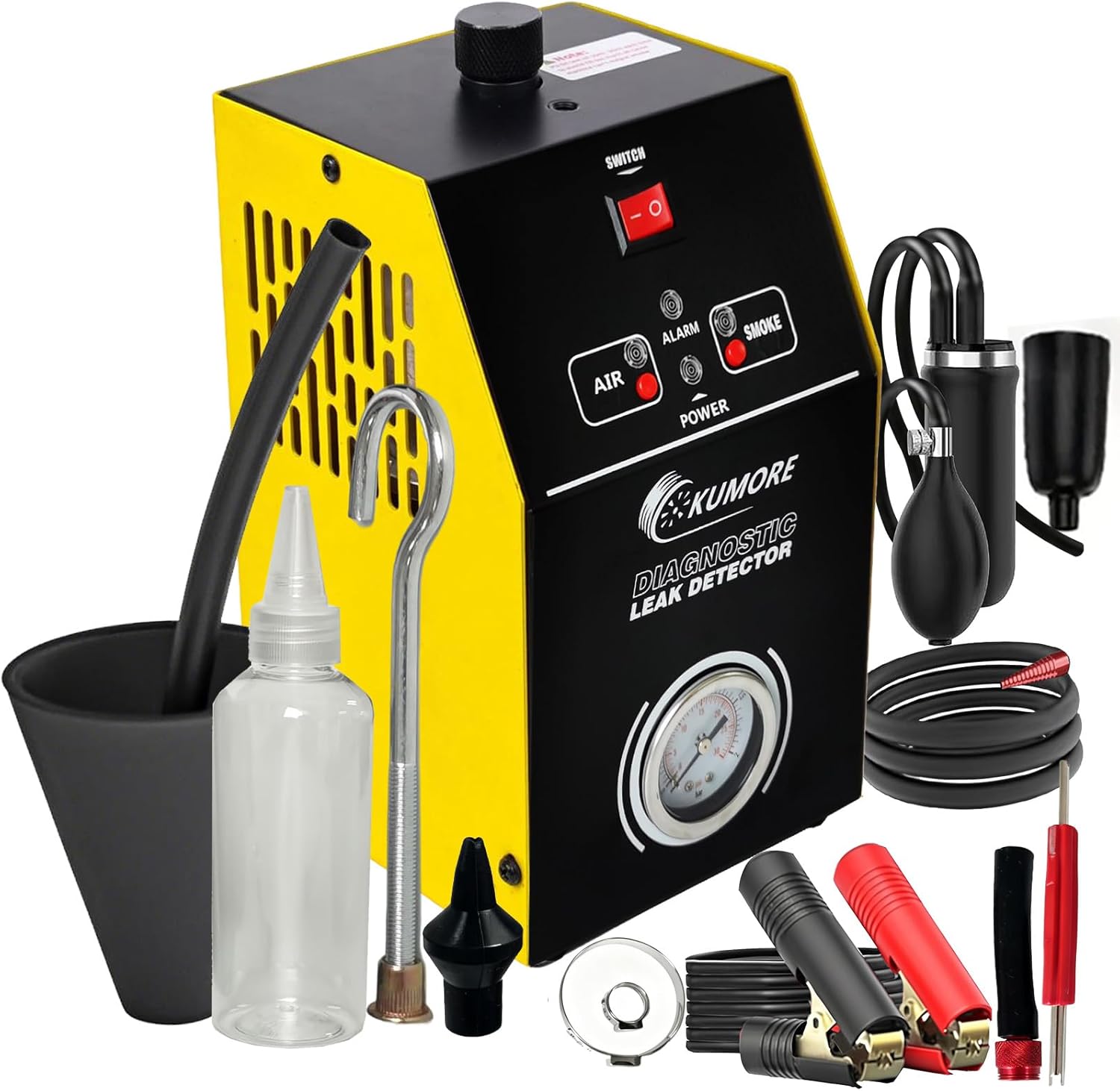 Automotive Smoke Machine EAP Car Leak Detector Professional Dual Mode Smoke Tester Machine for Vacuum Leaks with Visible Gauge Pressure KM004