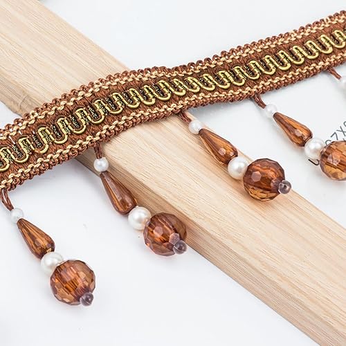 Miniatura 2 de Yalulu Colgante de cuentas de cristal de 4 yardas, borla, bola colgante de cuentas con flecos, adornos para cortina, sofá, costura, decoración de