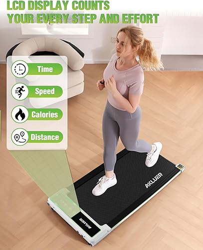 Miniatura 4 de AKLUER - Caminadora para debajo del escritorio de 2.25 HP con capacidad de peso de 265, caminadora portátil con control remoto IR para el hogar,