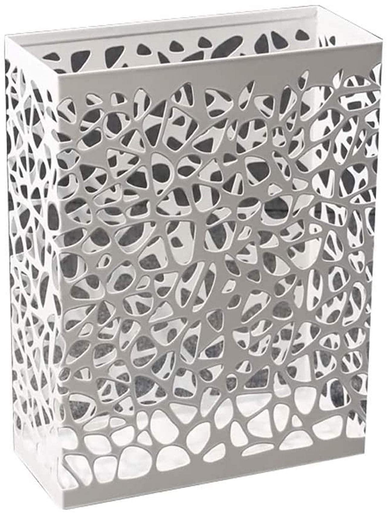 Panier de rangement en métal blanc 30x13x40cm pour bureau et maison
