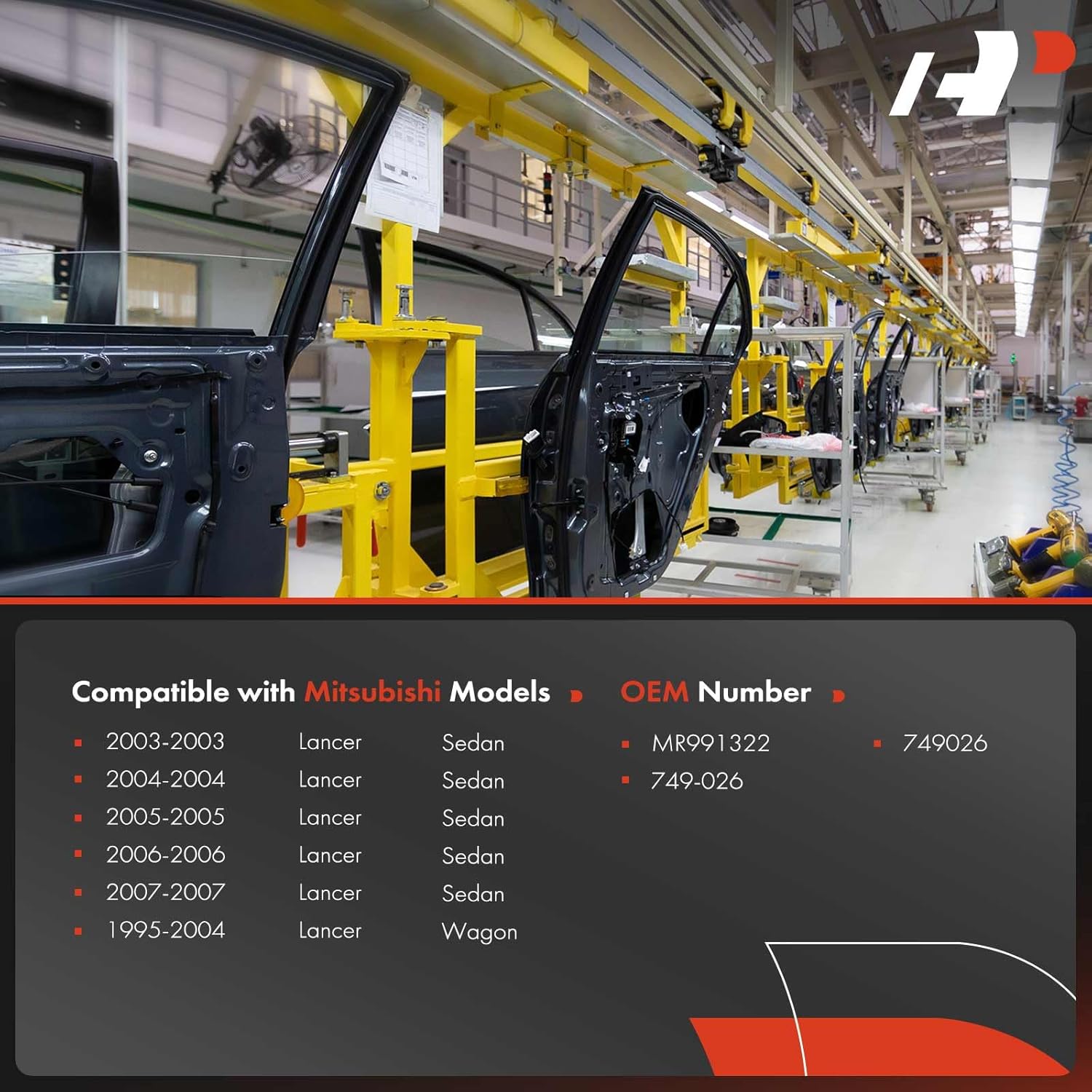 A-Premium Electric Window Regulator Without Motor Compatible with Mitsubishi Lancer 1995-2007 Front Passenger Side