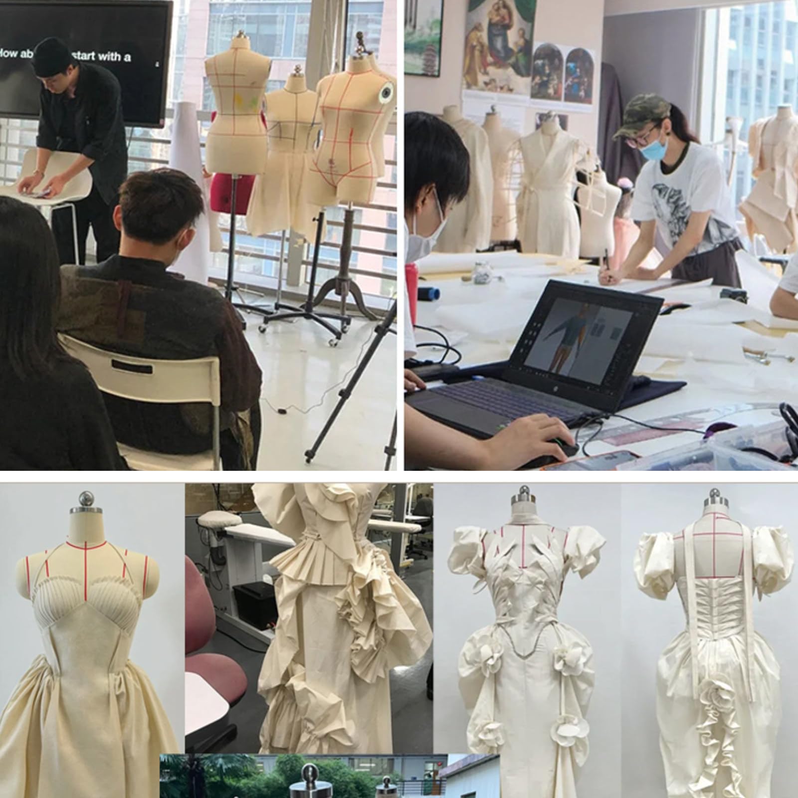 Manichino da donna, busto con ruote per esporre e cucire, per abbigliamento appuntabile, per negozi e gioielli, bianco