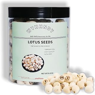 Dried Lotus Seeds 8.8 oz Peeled and Dried White Raw Snack | Perfect for Desserts, Teas, Soups and Porridges White Lotus Seeds