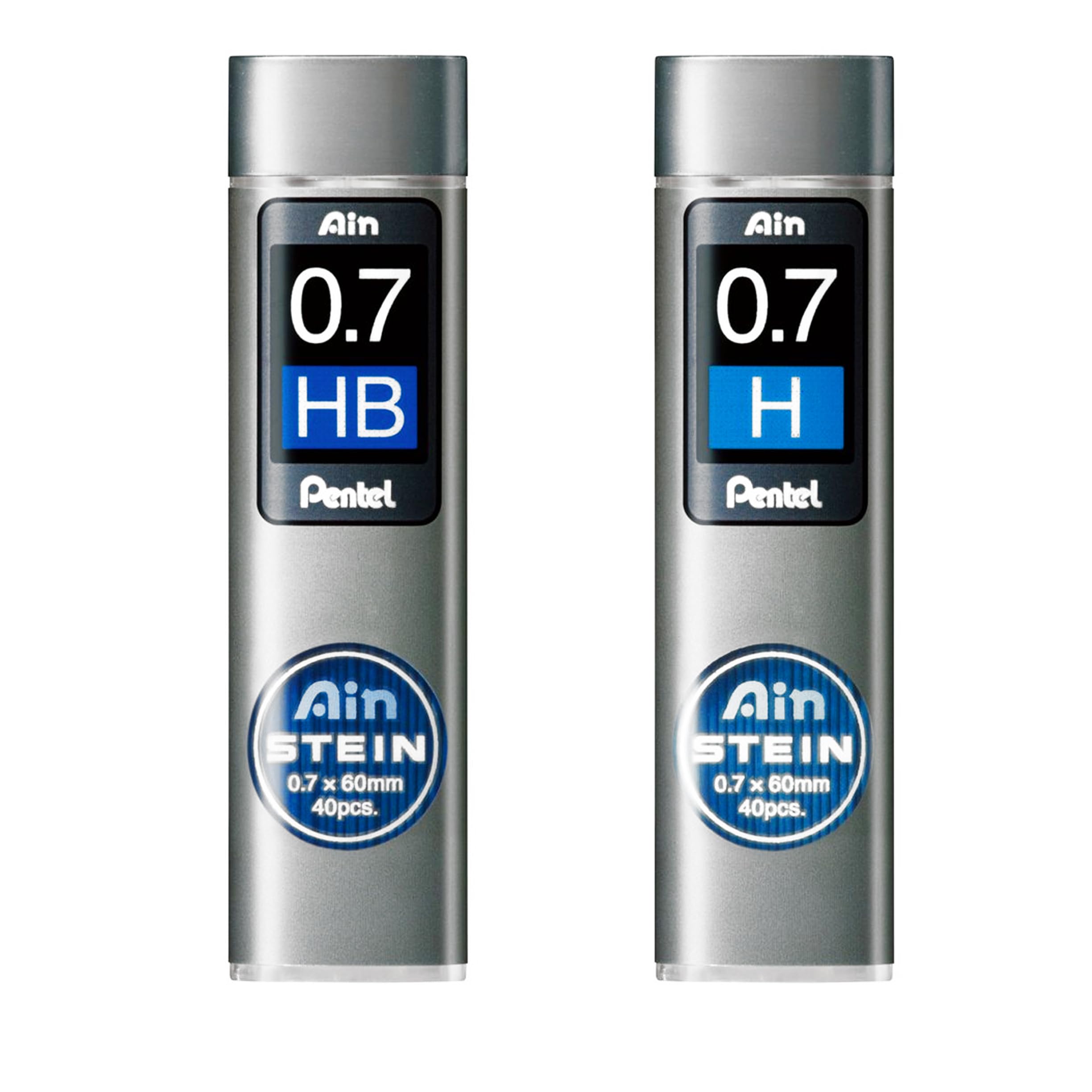 Pentel Ain Stein Mechanical Pencil Lead, 0.7mm HB, 40 Leads (C277-HB)- 2 PACK