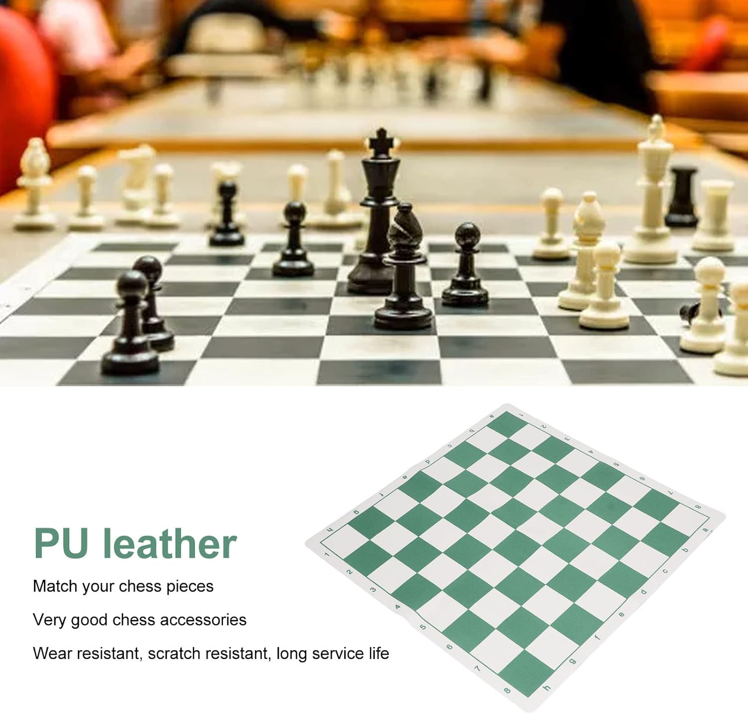 Chess Board Only, Chessboard Scratch Resistant Durable All Matching for Leisure Sports(L)