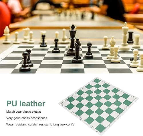 Vista 4 de Tablero de ajedrez enrollable solo tablero de ajedrez, tablero de ajedrez internacional portátil, de piel sintética, tablero de ajedrez enrollable