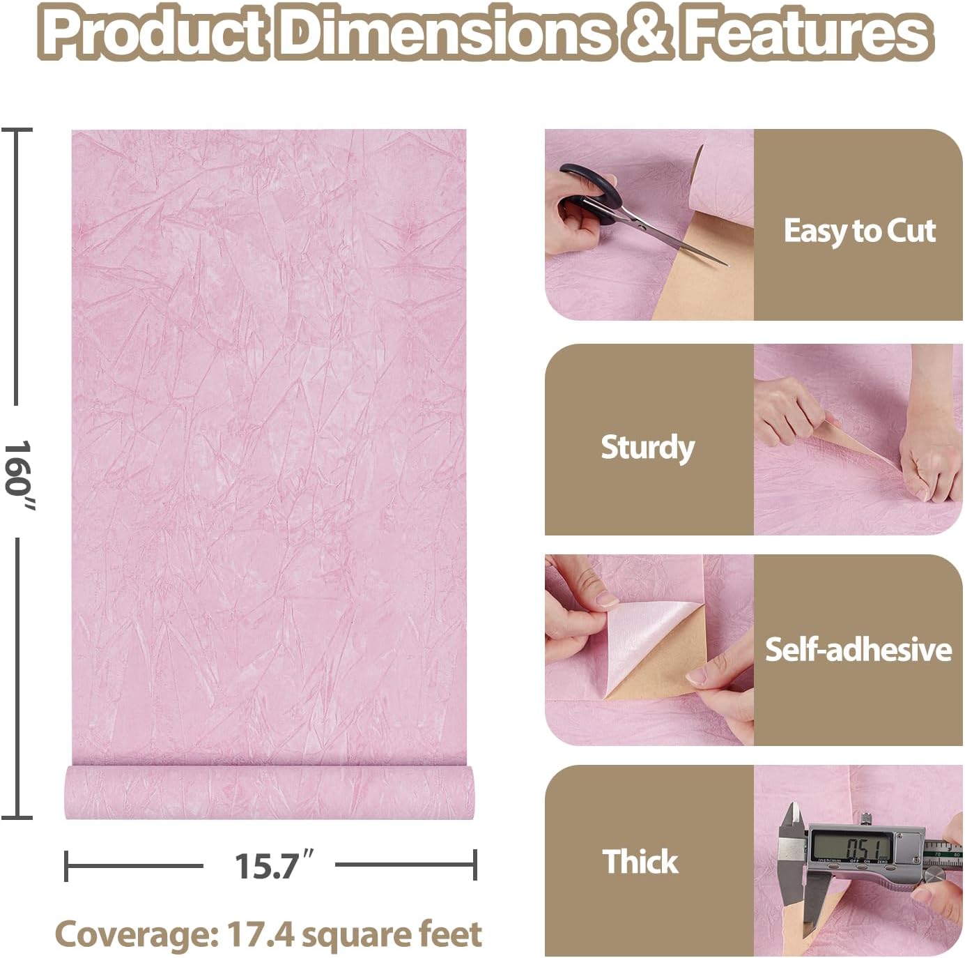 Pink Crushed Felt Drawer Liner for Dresser Jewelry Box Liner Velvet Wallpaper Peel and Stick Pink Flocked Contact Paper 15.7"x160" Self Adhesive Velvet Fabric Felt Sheets for DIY Crafts Wall