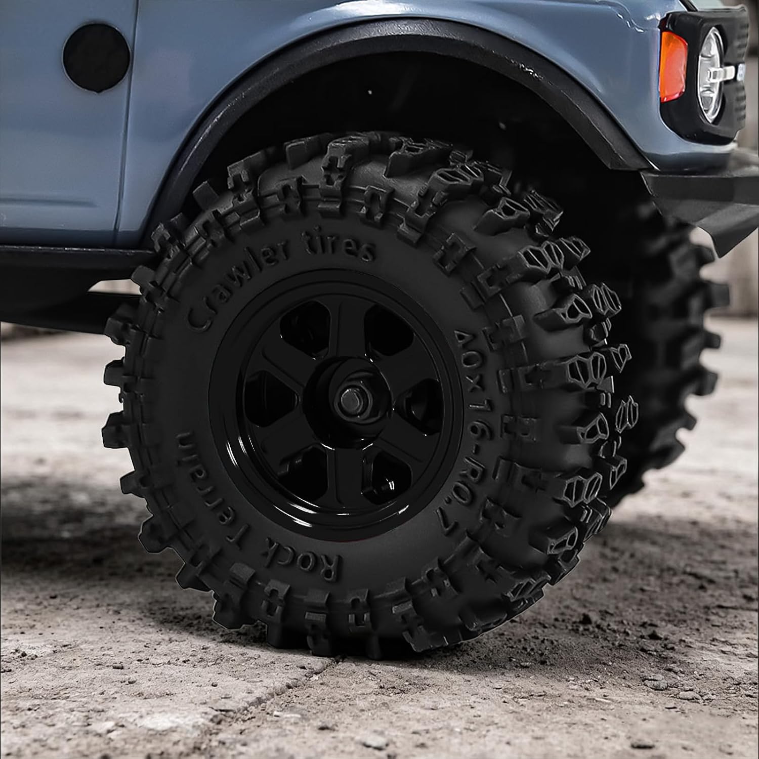 0.7" Beadlock Wheels and Tires 40 * 16mm Set Replacement for Axial SCX30 Upgrades 1/30 RC Crawler Car Ford Bronco K10 Ascent-32, CNC Machined Aluminum, with Foam Inserts, Black