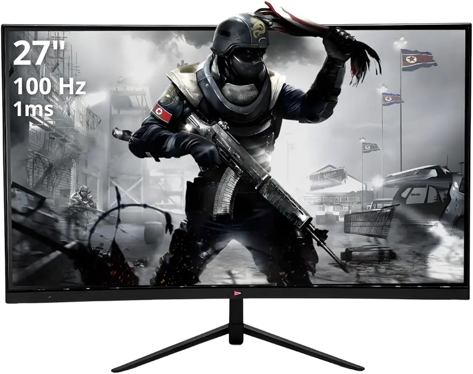 Monitor Curvo Gamer 27" 100Hz 1ms Full HD 1080p com Entradas HDMI/VGA e Compatibilidade VESA 100x100mm, Design Ultra Slim Preto