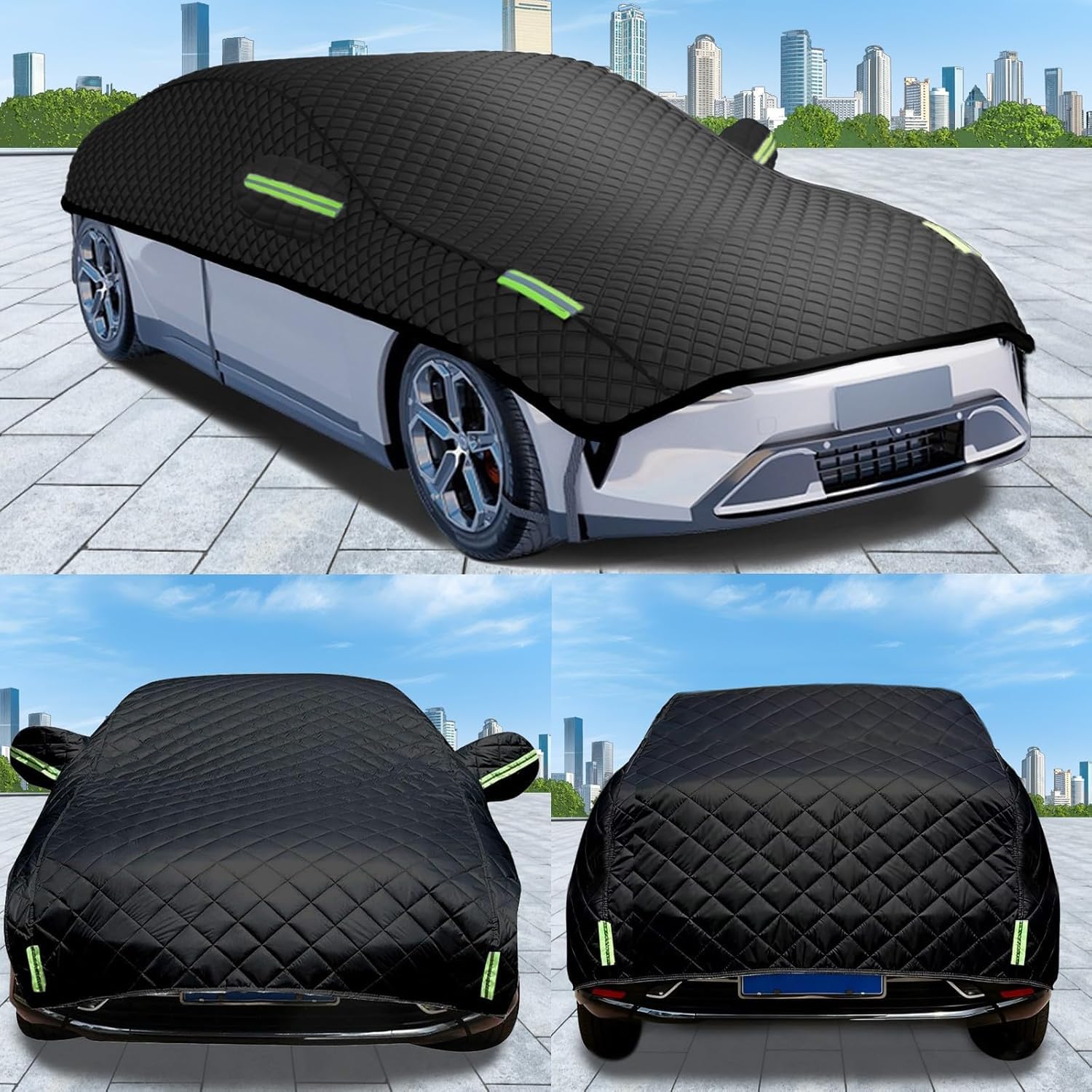 Telo Copriauto Antigrandine per Hyundai KONA N (2021-2026),Copri Auto Anti Grandine, Telo Copri Auto Esterni,Mezza Copertura per Macchina,Imbottita,Impermeabile,Anti-Neve sl12