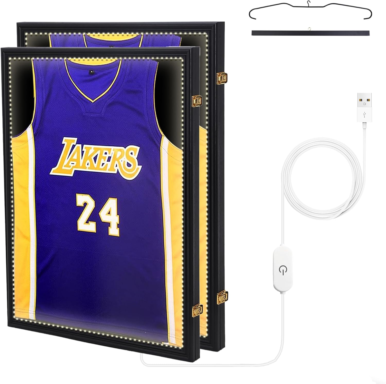 CDEN Jersey Display Frame Case with LED Lights, Jersey Shadow Box Display Case, Light Jersey Case, Shadow Box Frame, 98% UV Protection, Acrylic, Football, Basketball, Baseball (2 Pack)