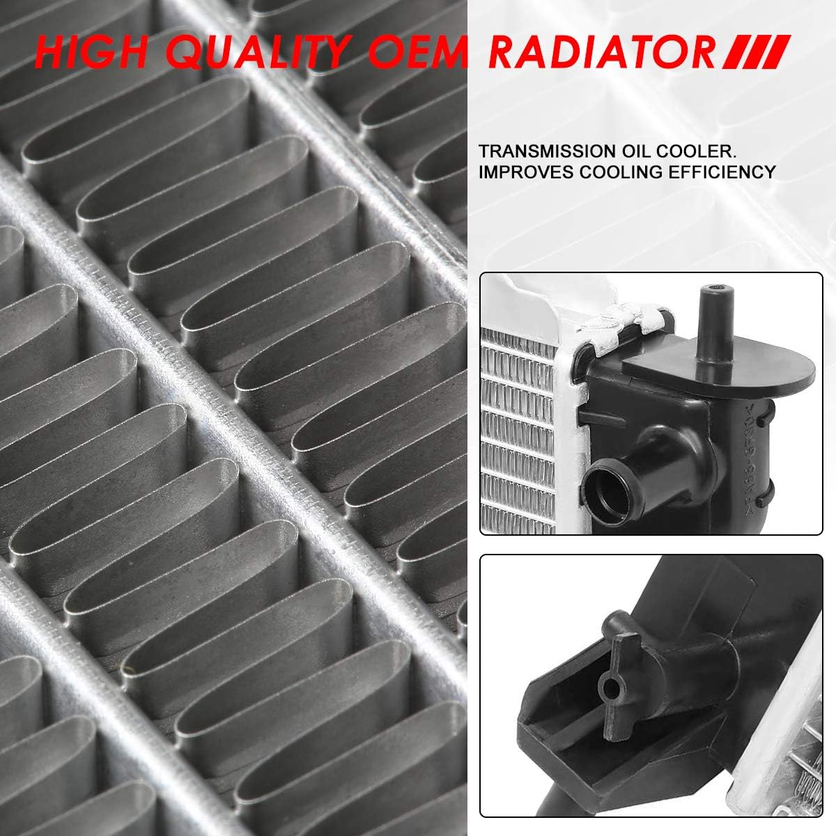 Auto Dynasty Radiator Compatible with 2008-2012 Ford Escape Mazda Tribute Mercury Mariner 2.3L 2.5L, DPI 13040 Factory Style 1-Row Cooling Radiator, Aluminum Core