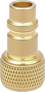 16301 R-134A Low Side Tank Adapter - 1/2" Acme Female to Low Side R-134A Male Coupler - R-134A Refrigerant Tank Brass Adapter