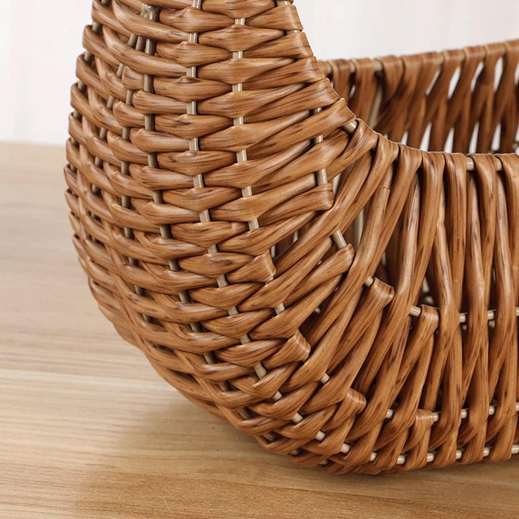 Rattan Ornament Storage Basket Handmade Flower Girl Handheld Flower Arrangement Basket Vintage Literary Woven